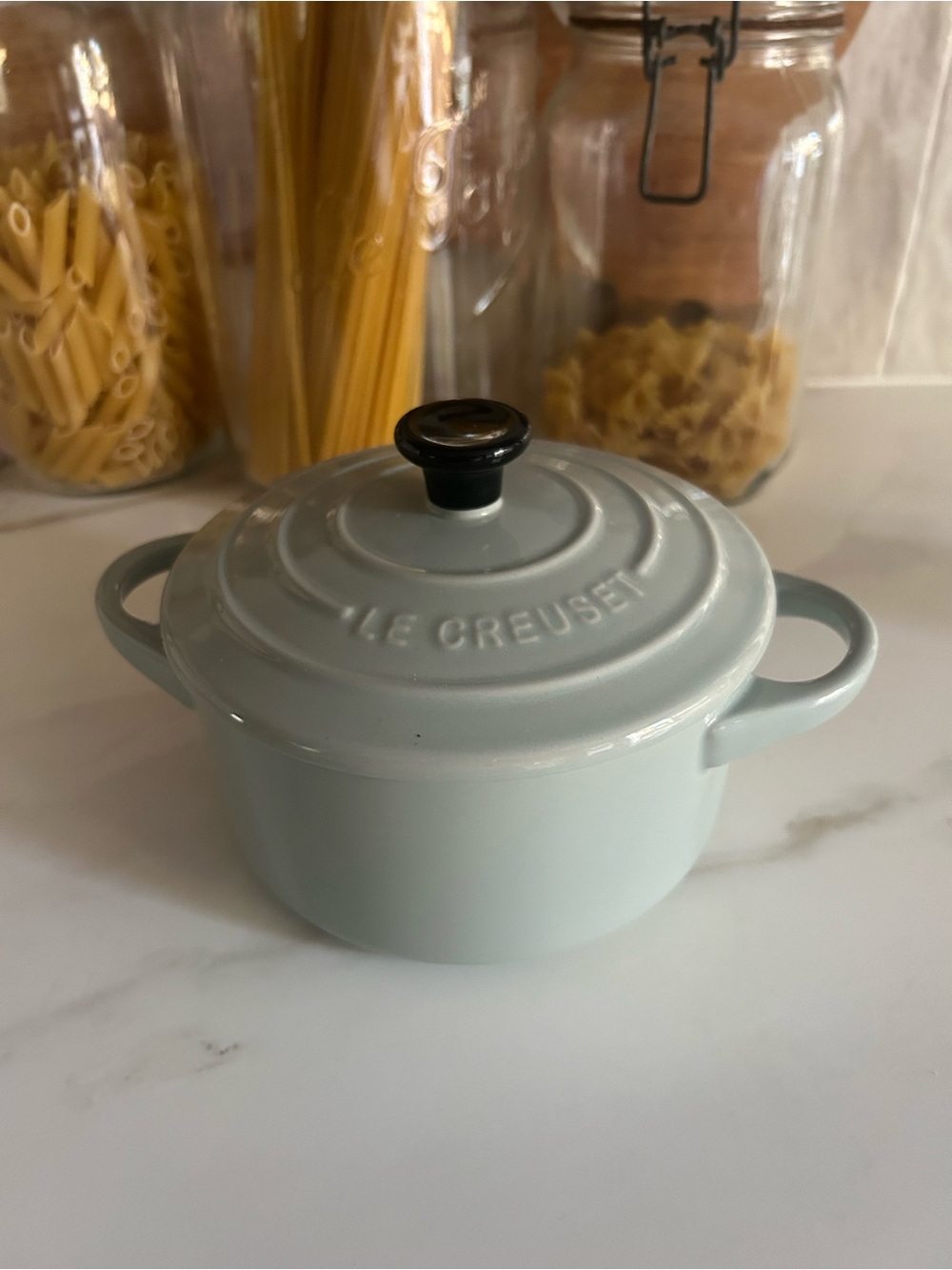 Le Creuset Small 14cm Mini Round Stoneware Cocotte With Lid Pistache - NEW